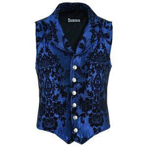 VICTORIAN GENTLEMAN'S ARISTOCRAT VEST TAPESTRY STYLISH CASUAL VEST BLUE